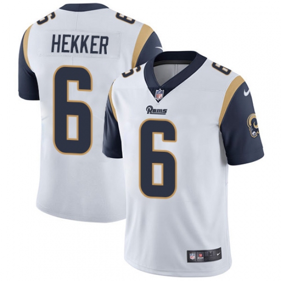 Men's Nike Los Angeles Rams #6 Johnny Hekker White Vapor Untouchable Limited Player NFL Jersey - Ujersey