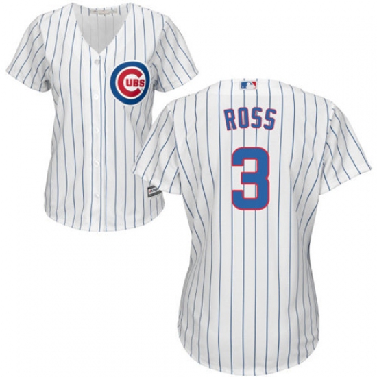 Women's Majestic Chicago Cubs #3 David Ross Authentic White Home Cool Base MLB Jersey - Ujersey