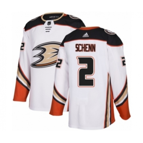 Men's Adidas Anaheim Ducks #2 Luke Schenn Authentic White Away NHL Jersey - Ujersey