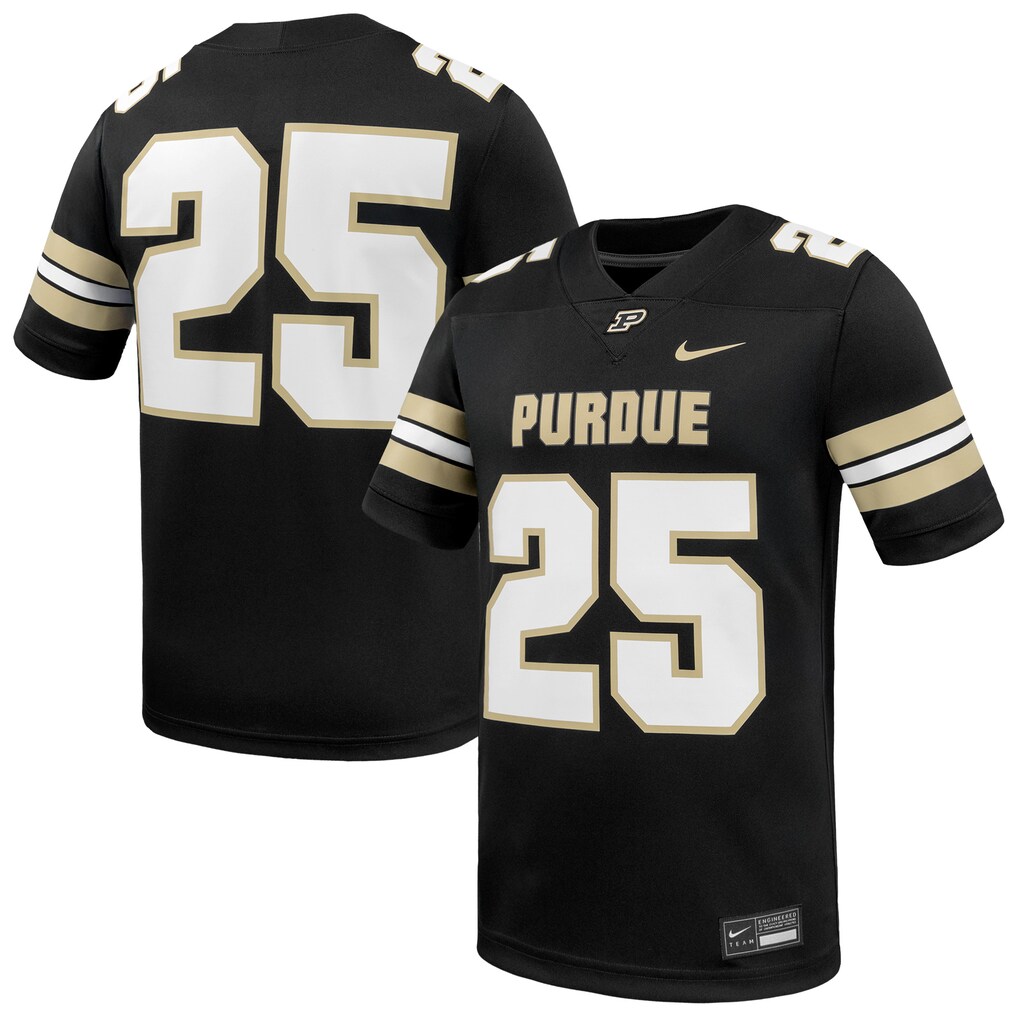 Men's Nike #25 Black Purdue Boilermakers Game Football Jersey - Ujersey