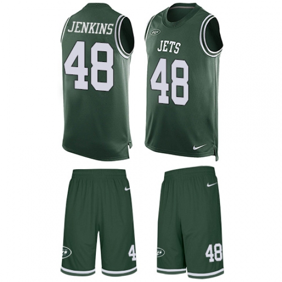 Men's Nike New York Jets #48 Jordan Jenkins Limited Green Tank Top Suit NFL Jersey - Ujersey