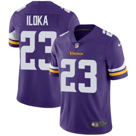 Men's Nike Minnesota Vikings #23 George Iloka Purple Team Color Vapor Untouchable Limited Player NFL Jersey - Ujersey