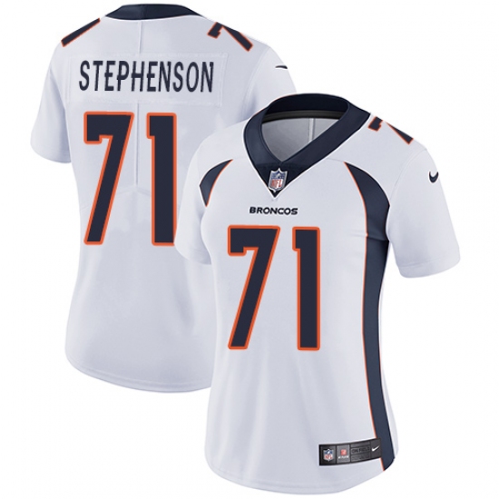 Women's Nike Denver Broncos #71 Donald Stephenson White Vapor Untouchable Limited Player NFL Jersey - Ujersey