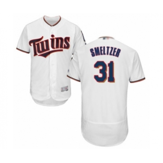 Men's Minnesota Twins #31 Devin Smeltzer White Home Flex Base Authentic Collection Baseball Player Jersey - Ujersey