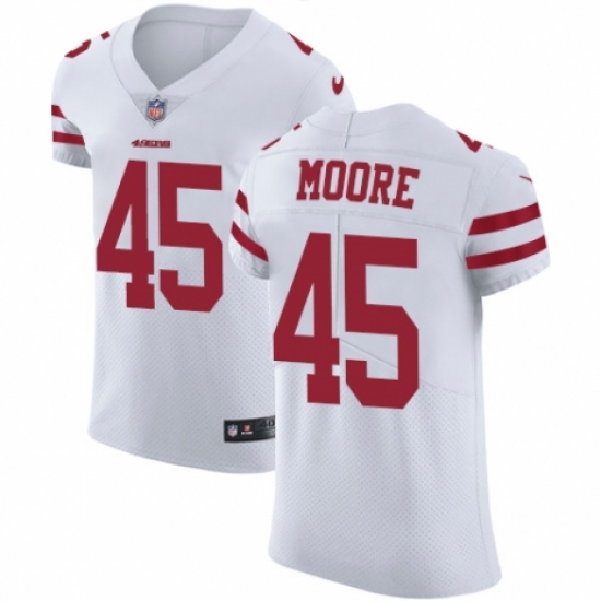 Men's Nike San Francisco 49ers #45 Tarvarius Moore White Vapor Untouchable Elite Player NFL Jersey - Ujersey
