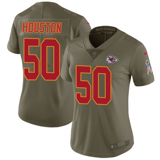 Women's Nike Kansas City Chiefs #50 Justin Houston Limited Olive 2017 Salute to Service NFL Jersey - Ujersey