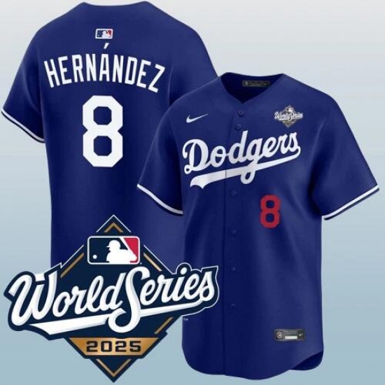 Men's Los Angeles Dodgers #8 Enrique Hernández Blue 2025 World Series Vapor Limited Stitched Jersey - Ujersey