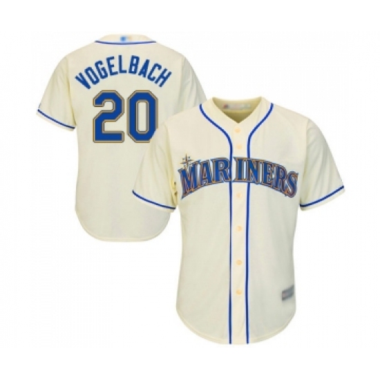 Youth Seattle Mariners #20 Dan Vogelbach Replica Cream Alternate Cool Base Baseball Jersey - Ujersey