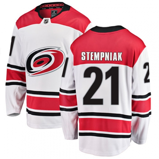 Youth Carolina Hurricanes #21 Lee Stempniak Fanatics Branded White Away Breakaway NHL Jersey - Ujersey