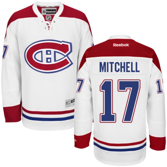 Women's Reebok Montreal Canadiens #17 Torrey Mitchell Authentic White Away NHL Jersey - Ujersey