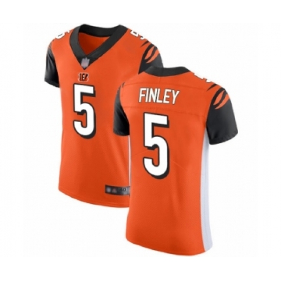 Men's Cincinnati Bengals #5 Ryan Finley Orange Alternate Vapor Untouchable Elite Player Football Jersey - Ujersey