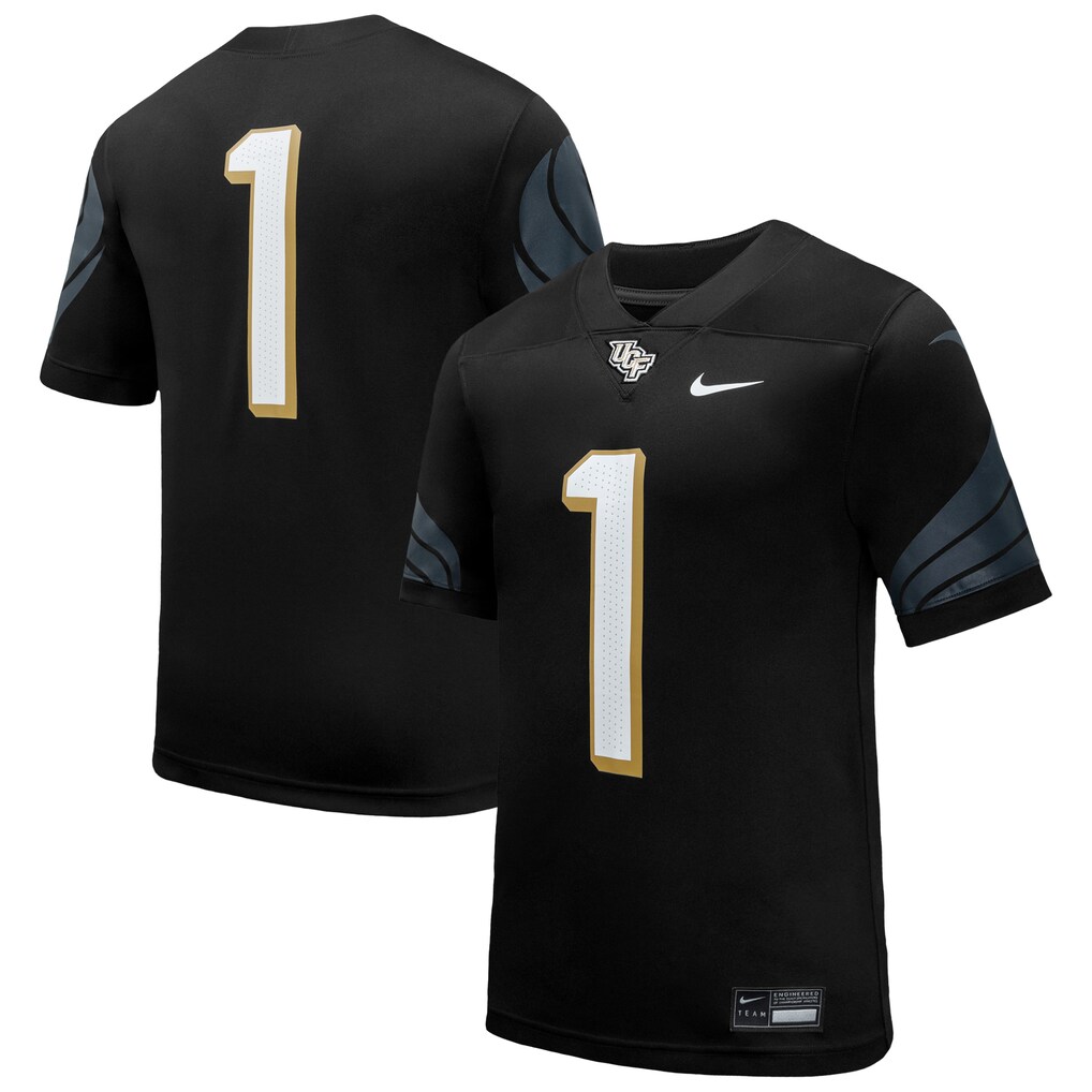 Men's Nike #1 Black UCF Knights Home Game Football Jersey - U-jersey