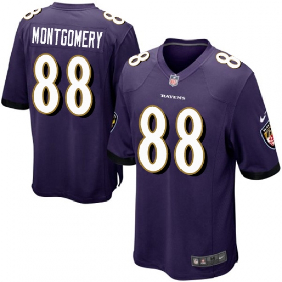Men's Nike Baltimore Ravens #88 Ty Montgomery Game Purple Team Color NFL Jersey - Ujersey
