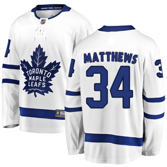 Men's Toronto Maple Leafs #34 Auston Matthews Fanatics Branded White Away Breakaway NHL Jersey - Ujersey
