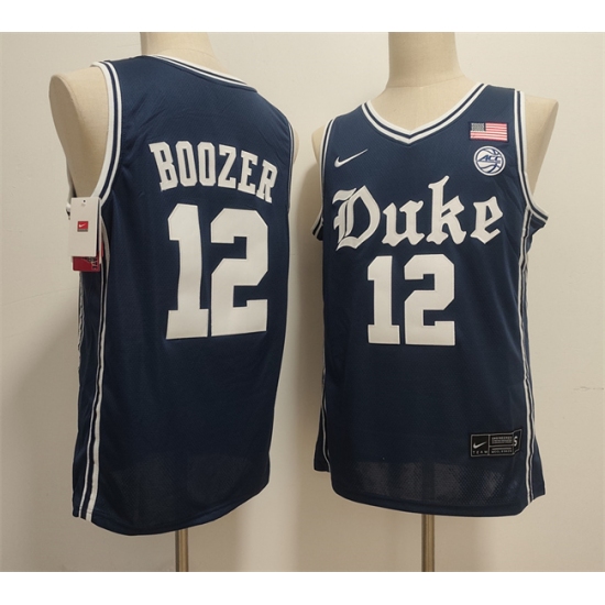 Men's Duke Blue Devils #12 Cameron Boozer Navy Stitched Basketball Jersey - Ujersey