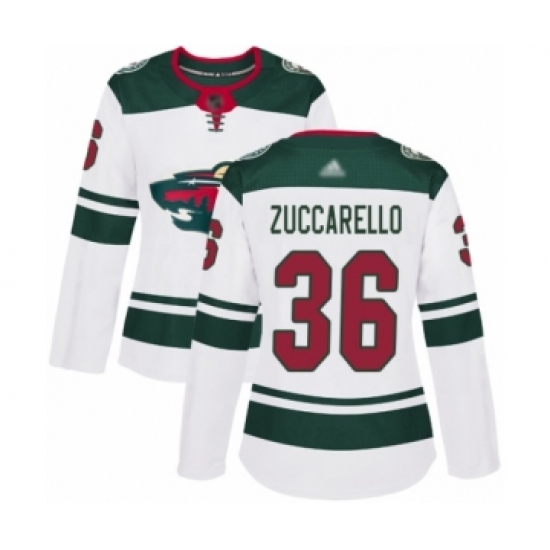Women's Minnesota Wild #36 Mats Zuccarello Authentic White Away Hockey Jersey - Ujersey