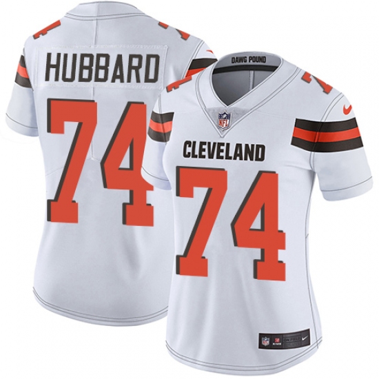 Women's Nike Cleveland Browns #74 Chris Hubbard White Vapor Untouchable Limited Player NFL Jersey - Ujersey