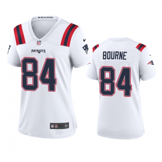 Women's New England Patriots #84 Kendrick Bourne White Stitched Jersey(Run Small) - Ujersey