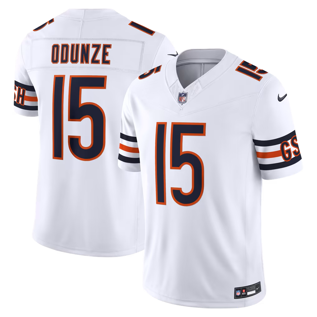 Men's Chicago Bears Rome Odunze Nike White Vapor F.U.S.E. Stitched Limited Jersey - ujerseystore
