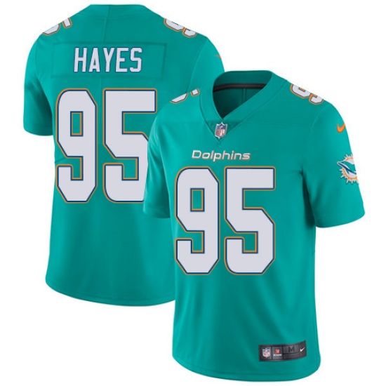 Men's Nike Miami Dolphins #95 William Hayes Aqua Green Team Color Vapor Untouchable Limited Player NFL Jersey - Ujersey