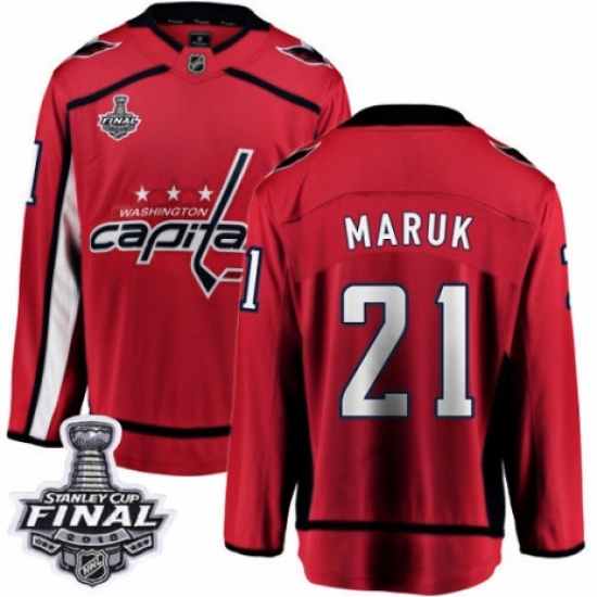 Youth Washington Capitals #21 Dennis Maruk Fanatics Branded Red Home Breakaway 2018 Stanley Cup Final NHL Jersey - Ujersey