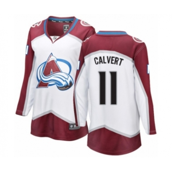 Women's Colorado Avalanche #11 Matt Calvert Authentic White Away Fanatics Branded Breakaway NHL Jersey - Ujersey