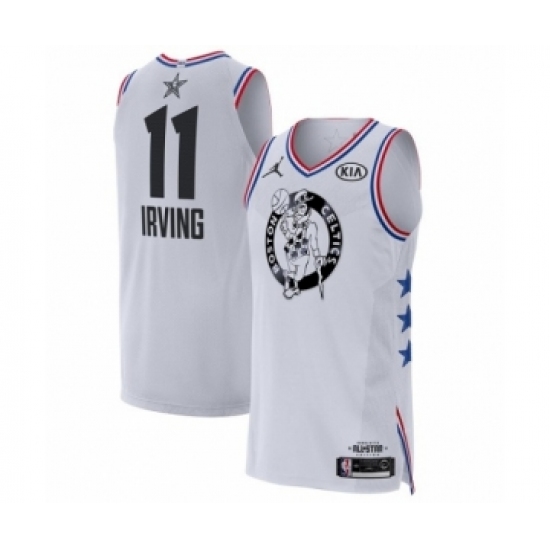 Men's Jordan Boston Celtics #11 Kyrie Irving Authentic White 2019 All-Star Game Basketball Jersey - Ujersey