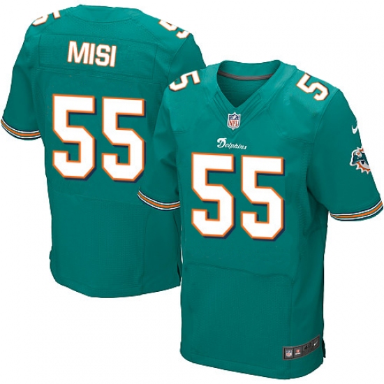Men's Nike Miami Dolphins #55 Koa Misi Elite Aqua Green Team Color NFL Jersey - Ujersey