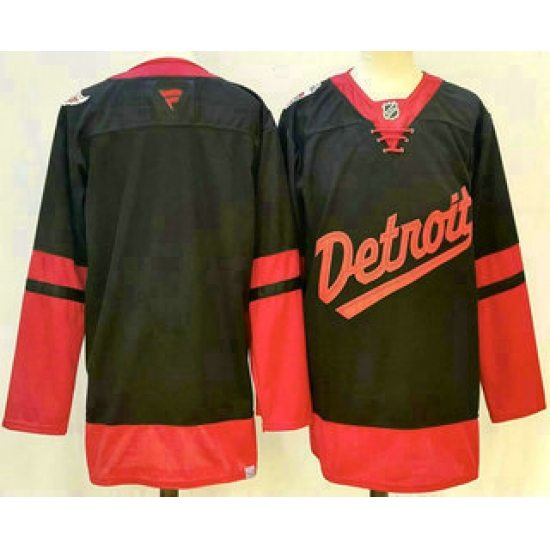 Men's Detroit Red Wings Blank Black 2025 Stadium Series Stitched Jersey - Ujersey
