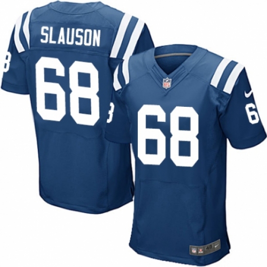 Men's Nike Indianapolis Colts #68 Matt Slauson Elite Royal Blue Team Color NFL Jersey - Ujersey