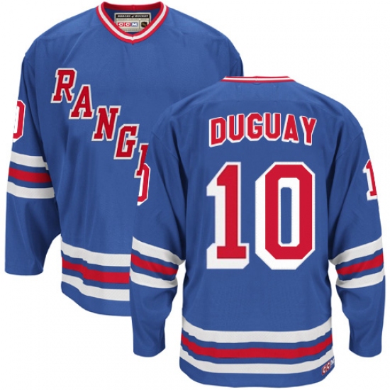 Men's CCM New York Rangers #10 Ron Duguay Premier Royal Blue Heroes of Hockey Alumni Throwback NHL Jersey - Ujersey