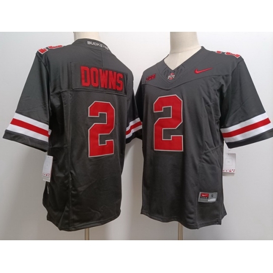 Men's Ohio State Buckeyes Caleb Downs #2 Black F U S E Stitched NCAA Football Jersey - Ujersey