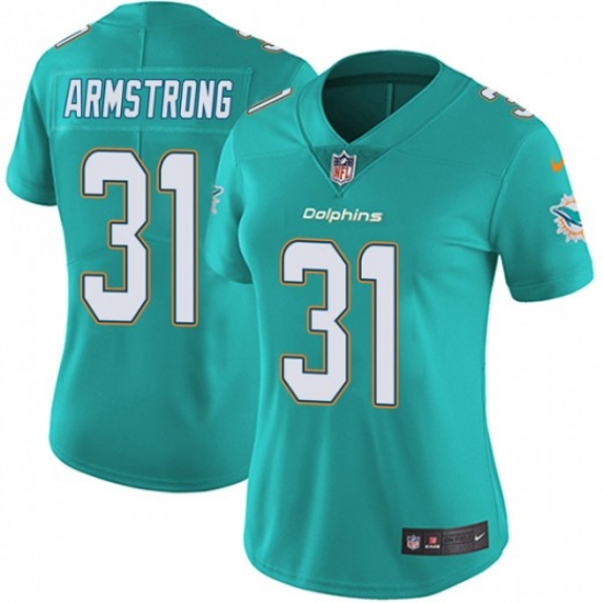 Women's Nike Miami Dolphins #31 Cornell Armstrong Aqua Green Team Color Stitched NFL Vapor Untouchable Limited Jersey - Ujersey
