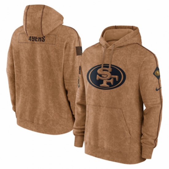 Men's San Francisco 49ers Nike Brown 2023 Salute To Service Club Pullover Hoodie - Ujersey