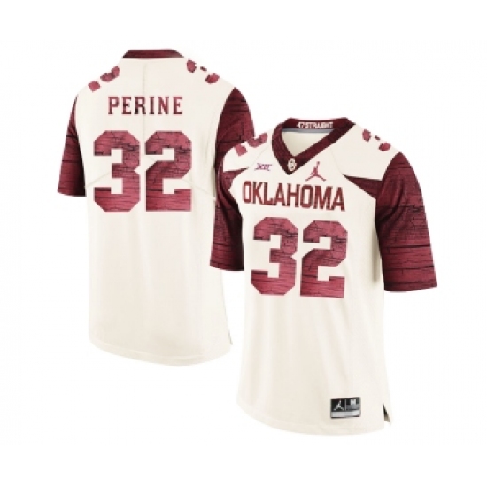 Oklahoma Sooners 32 Samaje Perine White 47 Game Winning Streak College Football Jersey - Ujersey