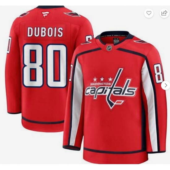 Men's Washington Capitals #80 Pierre-Luc Dubois Red 2024-25 Home Stitched Hockey Jersey - Ujersey