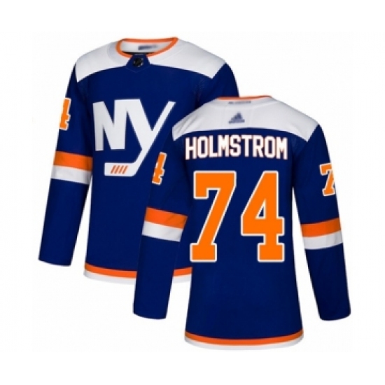 Men's New York Islanders #74 Simon Holmstrom Authentic Blue Alternate Hockey Jersey - Ujersey