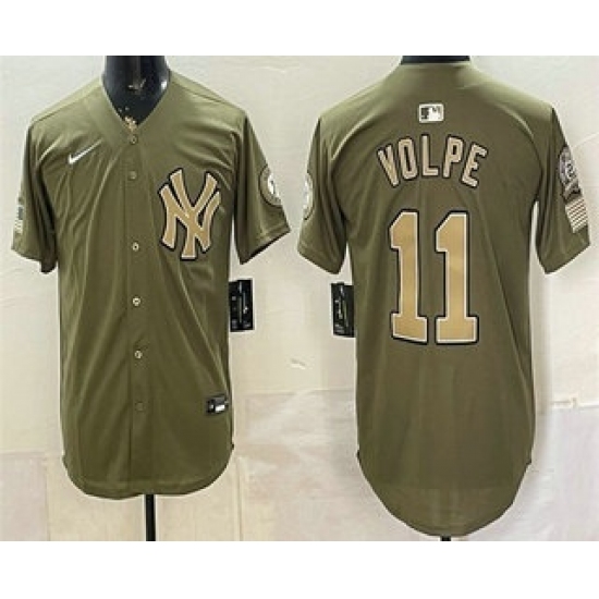 Men's New York Yankees #11 Anthony Volpe Olive 2026 Armed Forces Day Jersey - Ujersey