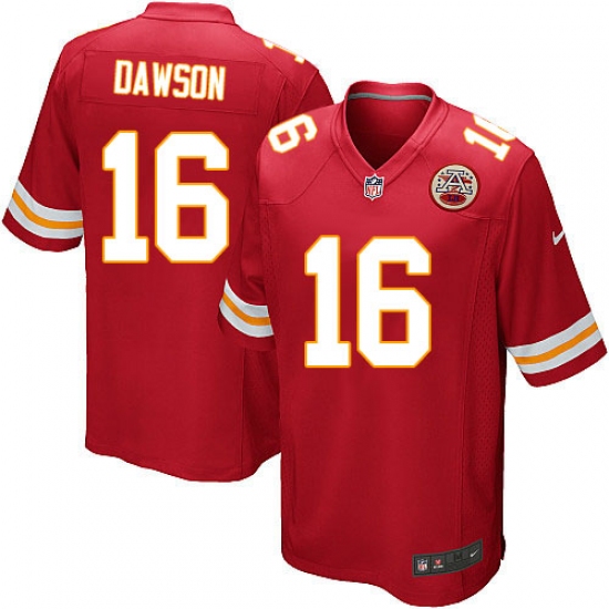 Men's Nike Kansas City Chiefs #16 Len Dawson Game Red Team Color NFL Jersey - Ujersey