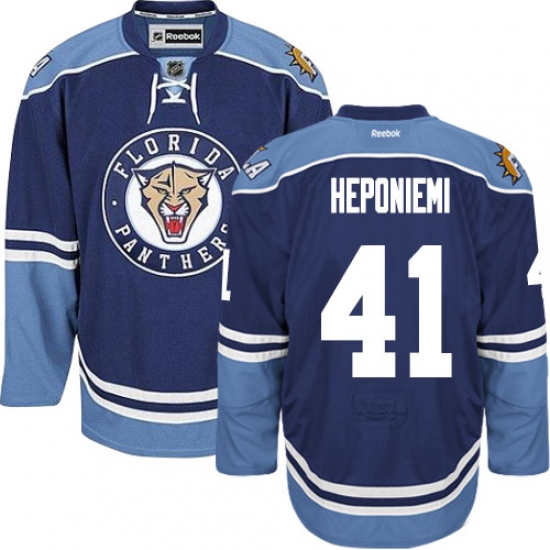 Men's Reebok Florida Panthers #41 Aleksi Heponiemi Authentic Navy Blue Third NHL Jersey - Ujersey
