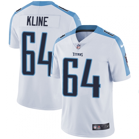 Men's Nike Tennessee Titans #64 Josh Kline White Vapor Untouchable Limited Player NFL Jersey - Ujersey
