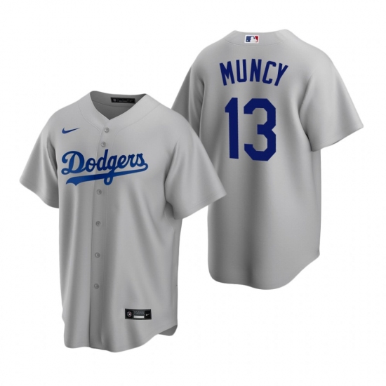 Men's Nike Los Angeles Dodgers #13 Max Muncy Gray Alternate Stitched Baseball Jersey - Ujersey