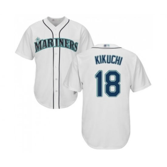 Youth Seattle Mariners #18 Yusei Kikuchi Replica White Home Cool Base Baseball Jersey - Ujersey