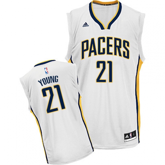 Men's Adidas Indiana Pacers #21 Thaddeus Young Swingman White Home NBA Jersey - Ujersey