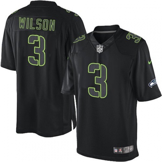 Men's Nike Seattle Seahawks #3 Russell Wilson Limited Black Impact NFL Jersey - Ujersey