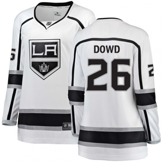 Women's Los Angeles Kings #26 Nic Dowd Authentic White Away Fanatics Branded Breakaway NHL Jersey - Ujersey