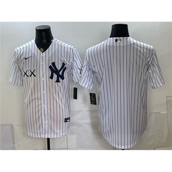 Men's New York Yankees x KAWS White Stadium Stitched Baseball Jersey