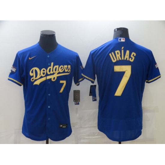 Men's Nike Los Angeles Dodgers #7 Julio Urias Blue Gold Authentic Jersey - Ujersey