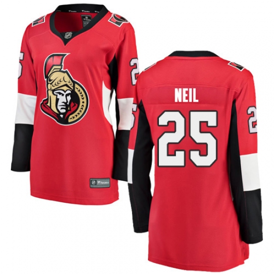 Women's Ottawa Senators #25 Chris Neil Fanatics Branded Red Home Breakaway NHL Jersey - Ujersey