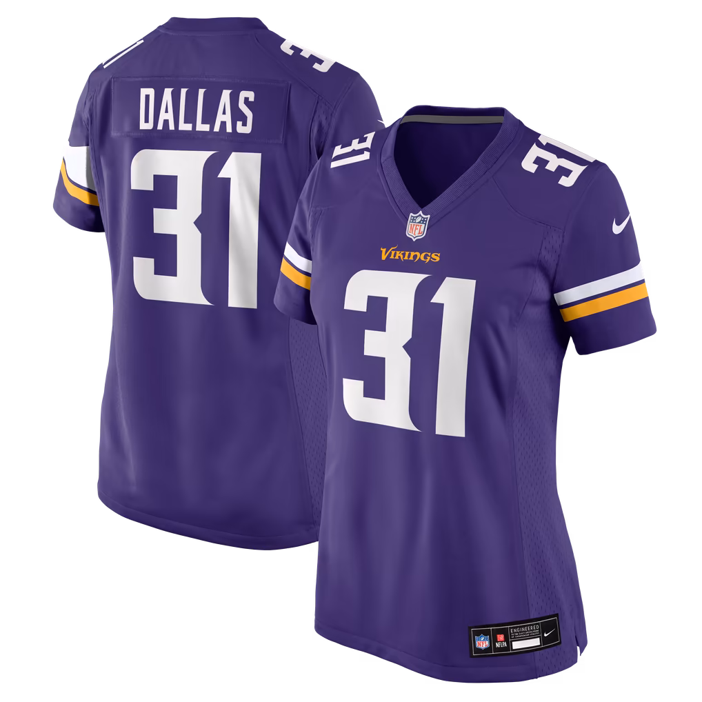 Women's Minnesota Vikings DeeJay Dallas Nike Purple Team Game Jersey - ujerseystore